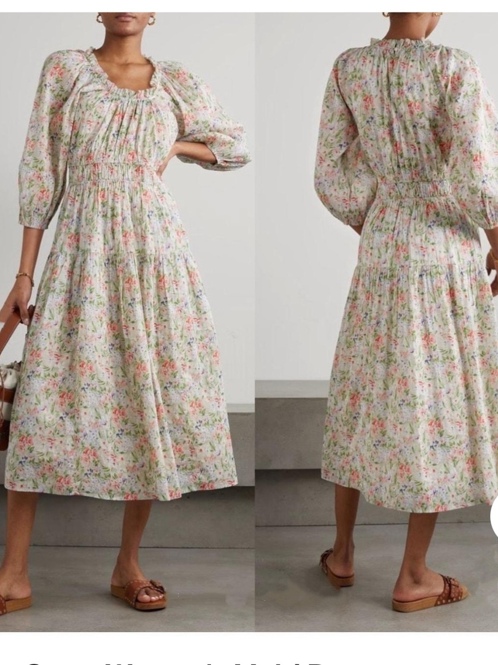 The GREAT. 100% Cotton Multi Floral Maxi Dress size 0